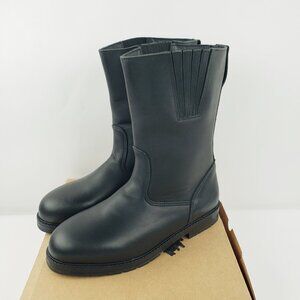 Cruiserworks Men Size 12 Wide Black Leather Classic Motorcycle Pull On Boots NEW